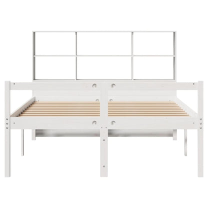 Letto Libreria senza Materasso Bianco 135x190 cm Legno di Pino