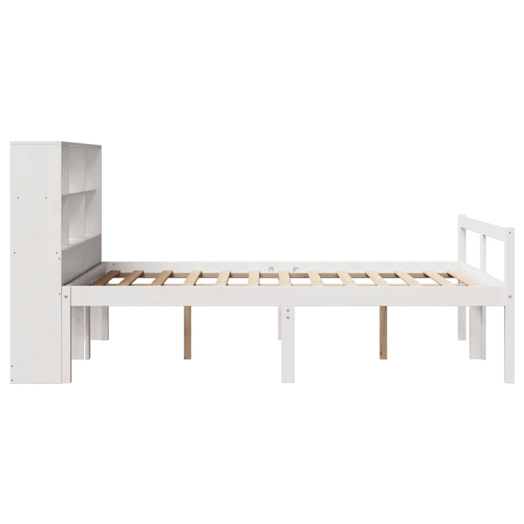 Letto Libreria senza Materasso Bianco 135x190 cm Legno di Pino