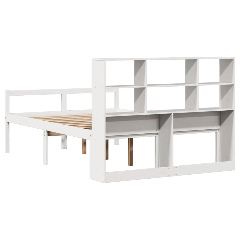 Letto Libreria senza Materasso Bianco 160x200 cm Legno di Pino