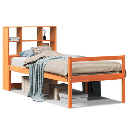 Letto Libreria senza Materasso Marrone Cera 75x190 cm Legno