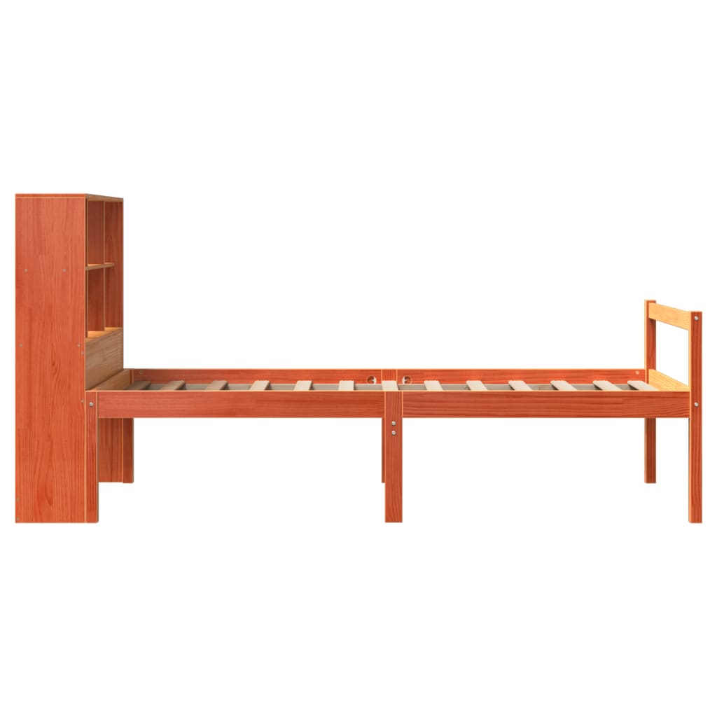 Letto Libreria senza Materasso Marrone Cera 75x190 cm Legno