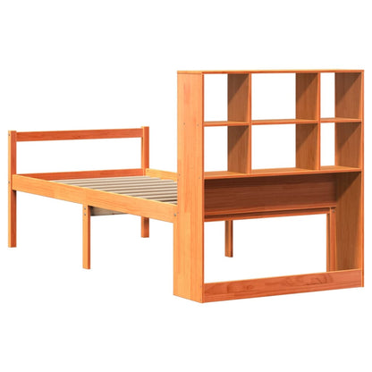 Letto Libreria senza Materasso Marrone Cera 75x190 cm Legno