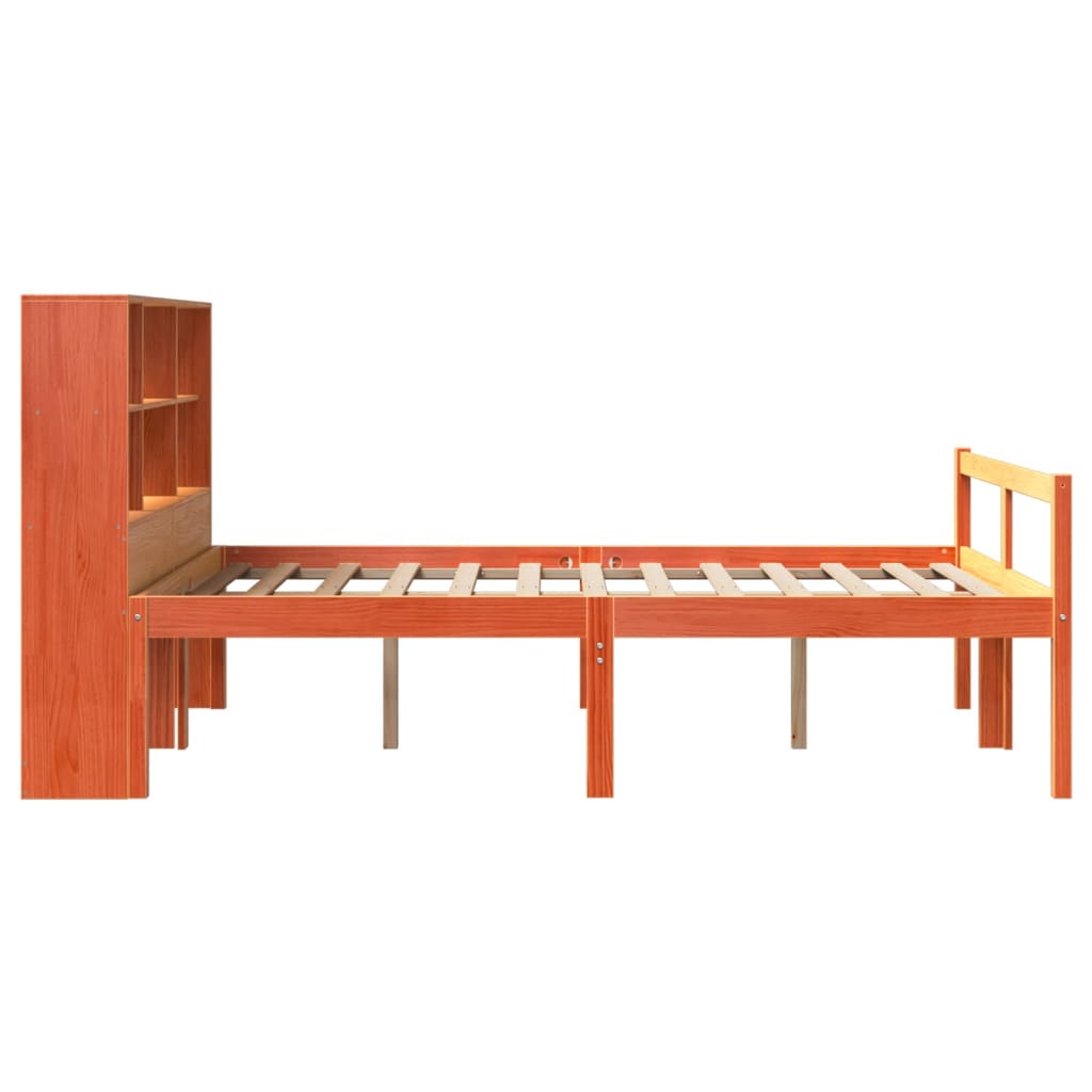 Letto Libreria senza Materasso Marrone Cera 120x190 cm Legno