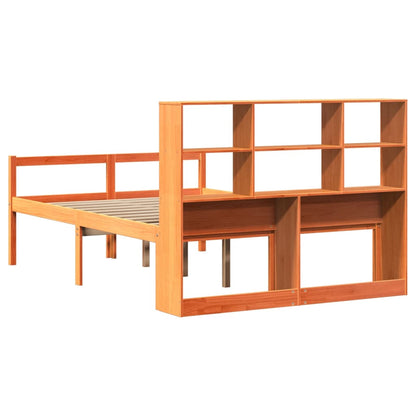 Letto Libreria senza Materasso Marrone Cera 120x190 cm Legno