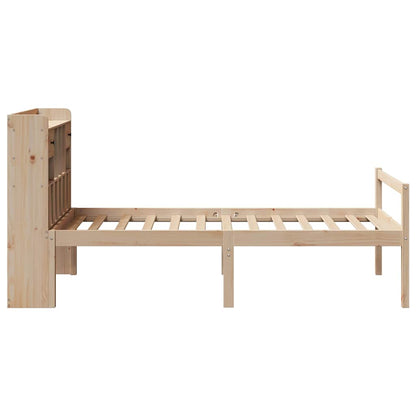 Giroletto con Libreria senza Materasso 75x190 cm in Legno Pino | homemem39