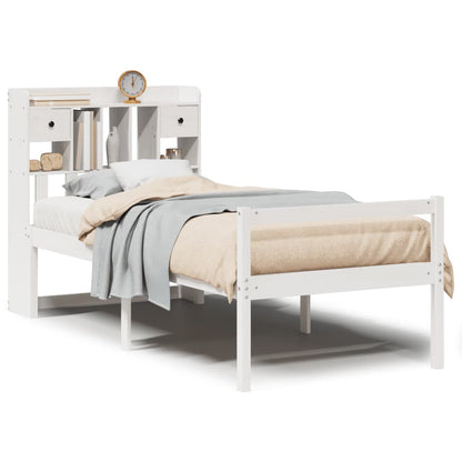 Letto con Libreria senza Materasso 75x190 cm in Legno Pino