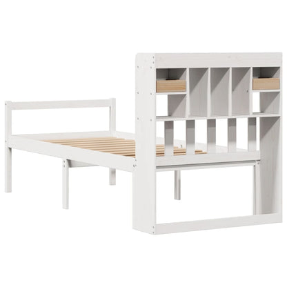 Letto con Libreria senza Materasso 75x190 cm in Legno Pino