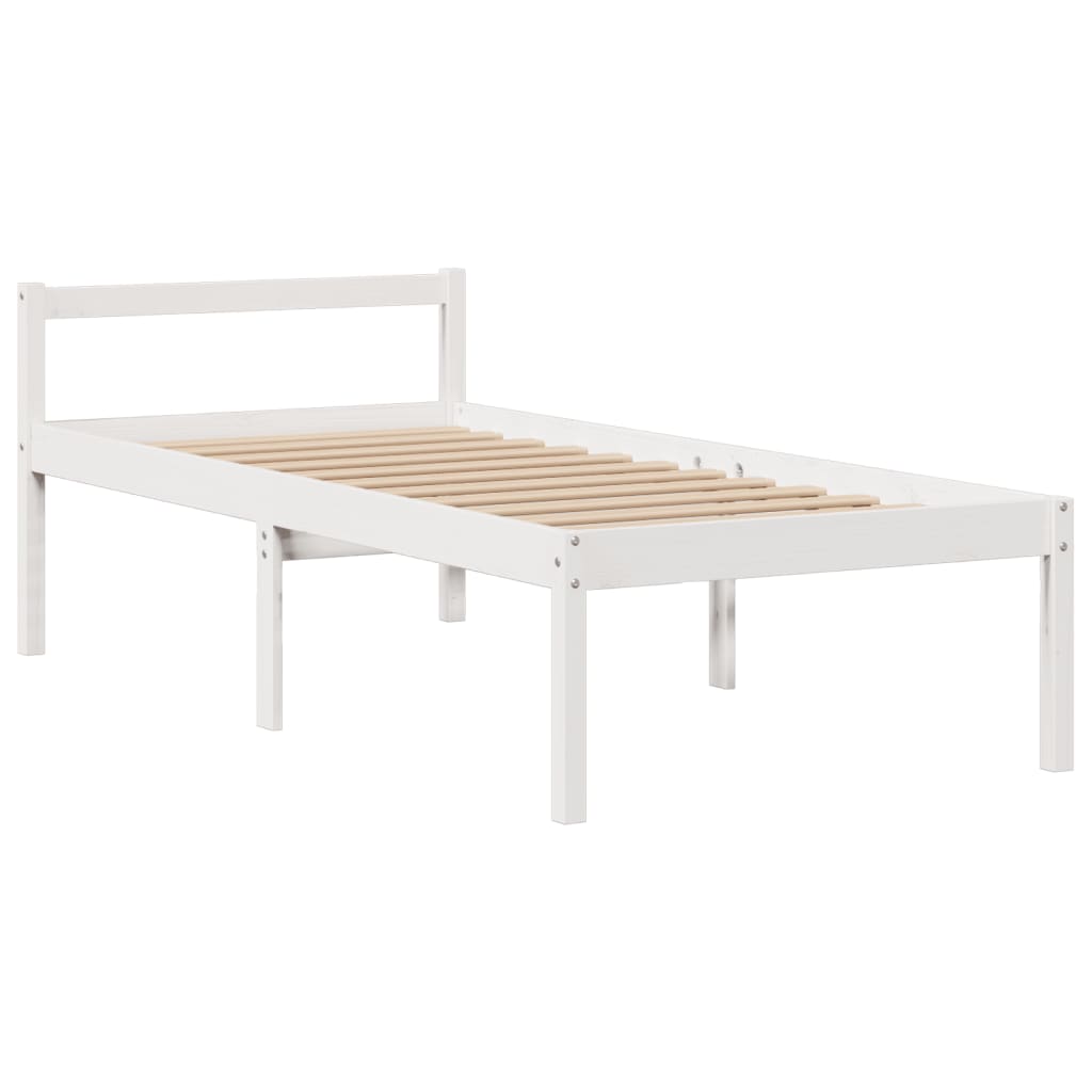 Letto con Libreria senza Materasso 75x190 cm in Legno Pino