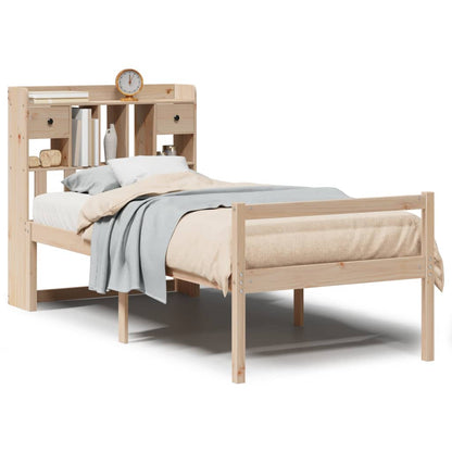 Letto Libreria senza Materasso 90x190 cm Legno Massello Pino
