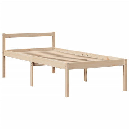 Letto Libreria senza Materasso 90x190 cm Legno Massello Pino