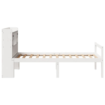 Letto Libreria senza Materasso Bianco 90x190 cm Massello Pino