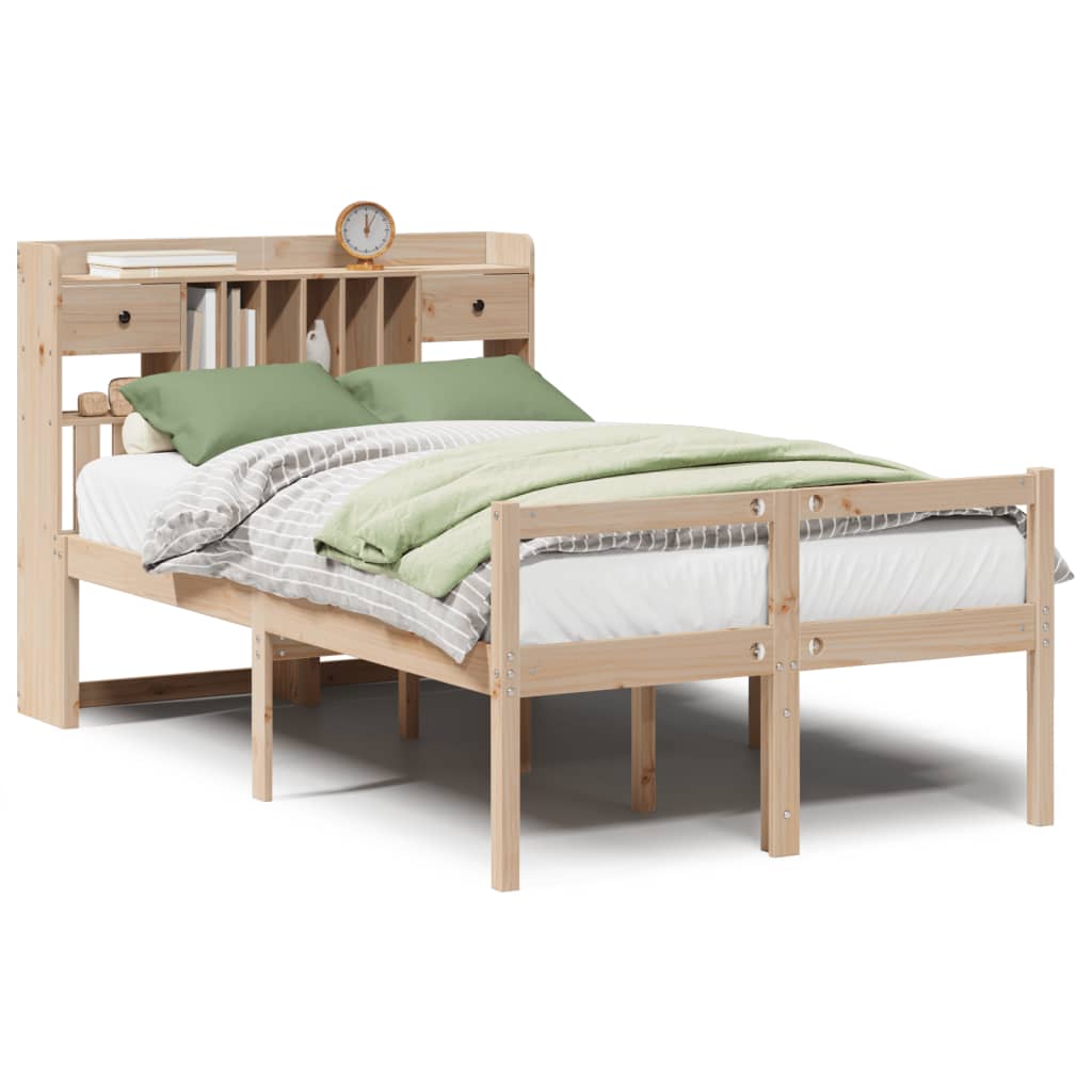 Letto Libreria senza Materasso 135x190 cm in Legno di Pino | homemem39