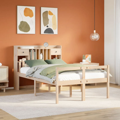 Letto Libreria senza Materasso 135x190 cm in Legno di Pino | homemem39