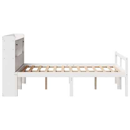 Letto Libreria senza Materasso Bianco 135x190 cm Legno di Pino