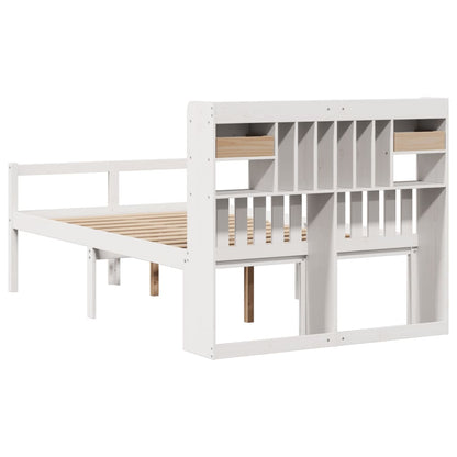 Letto Libreria senza Materasso Bianco 135x190 cm Legno di Pino