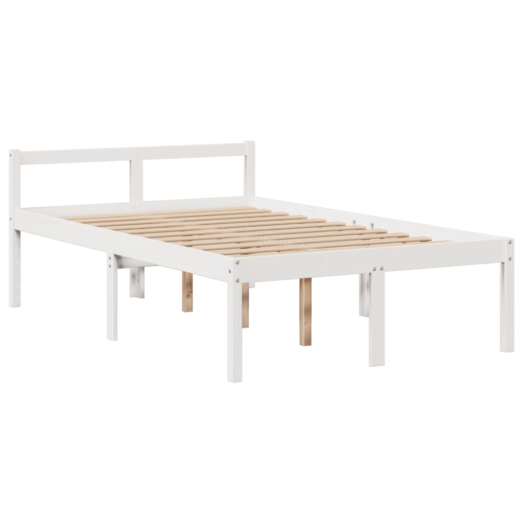 Letto Libreria senza Materasso Bianco 135x190 cm Legno di Pino