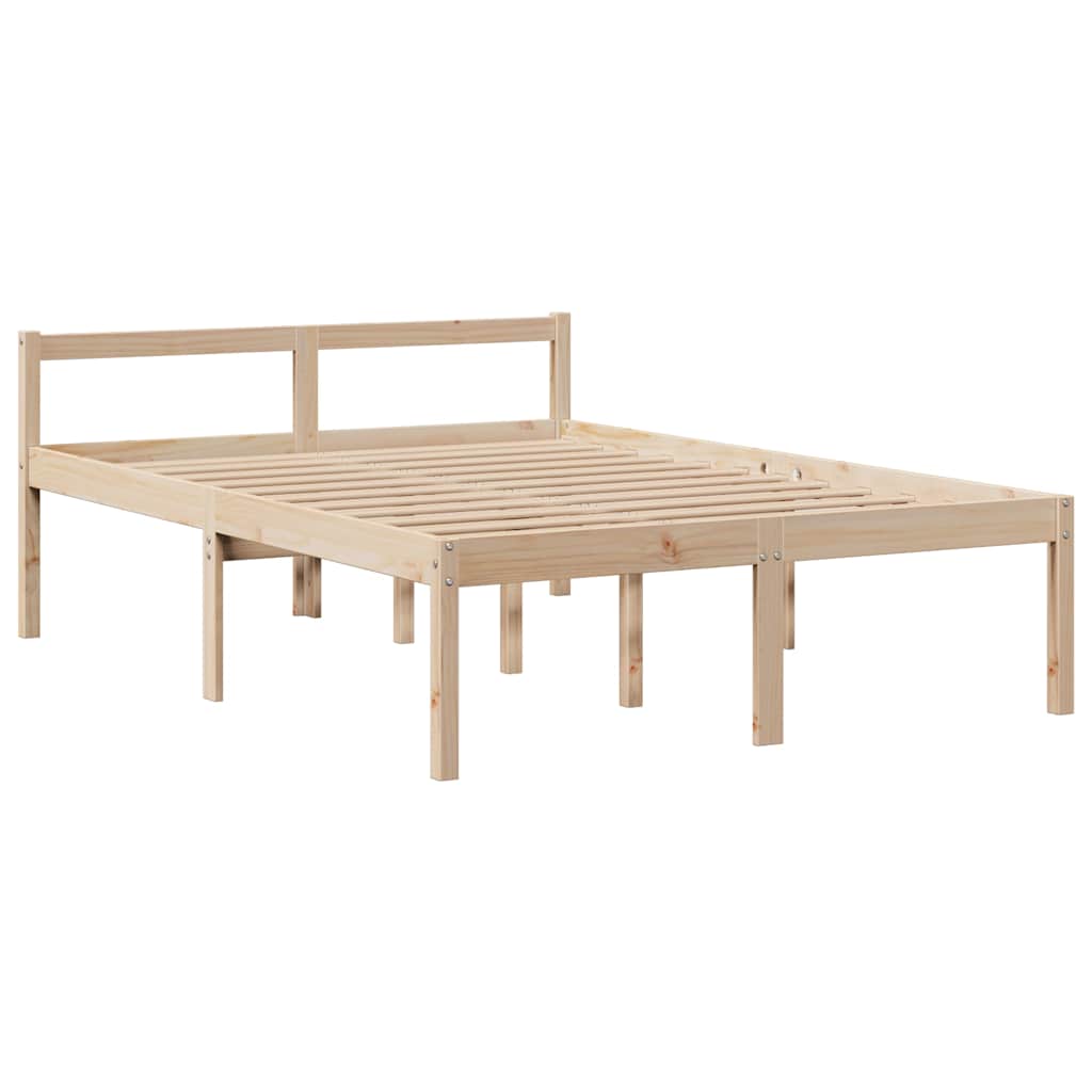 Letto Libreria senza Materasso 140x190 cm in Legno di Pino - homemem39