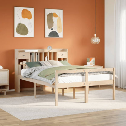 Letto Libreria senza Materasso 140x190 cm in Legno di Pino - homemem39