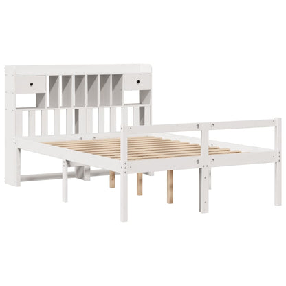 Letto Libreria senza Materasso Bianco 140x190 cm Legno di Pino