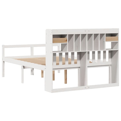 Letto Libreria senza Materasso Bianco 140x190 cm Legno di Pino