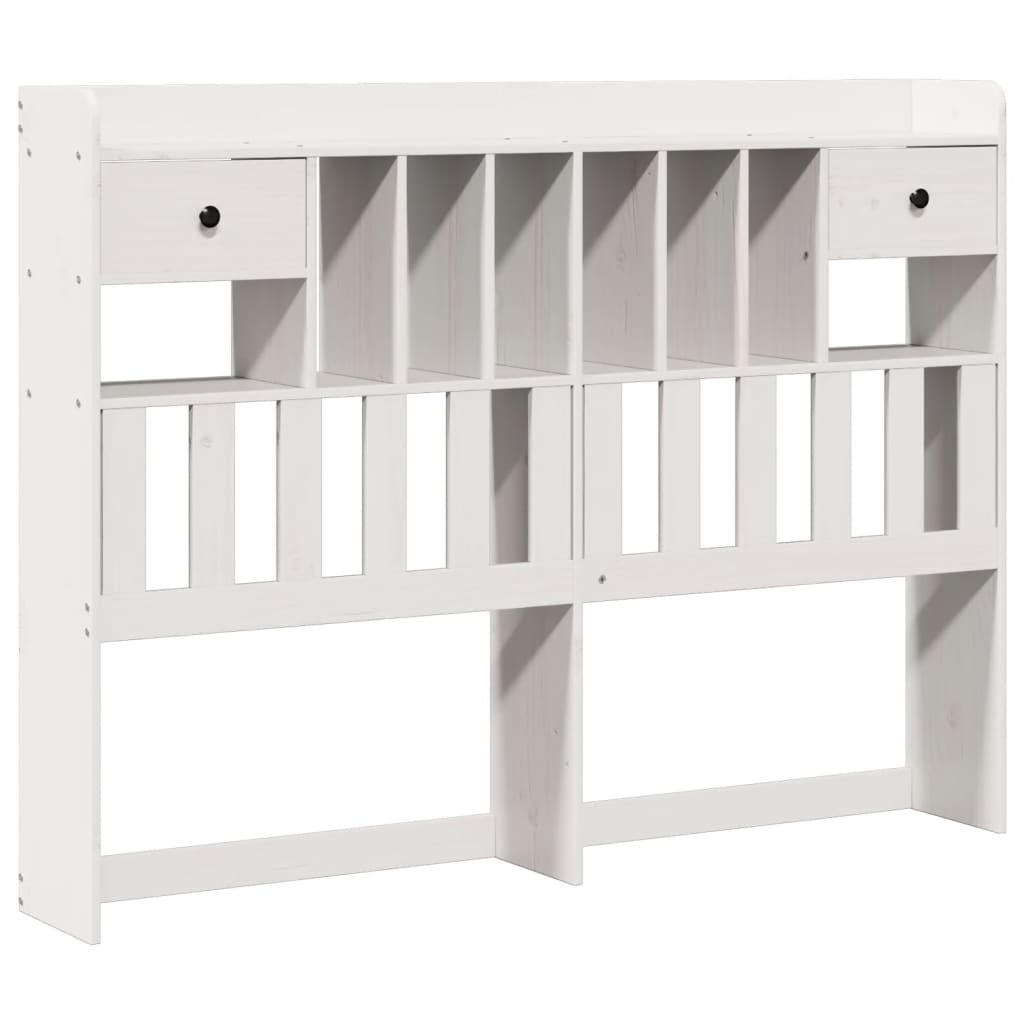 Letto Libreria senza Materasso Bianco 140x190 cm Legno di Pino