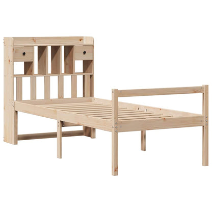 Letto Libreria senza Materasso 90x200 cm Legno Massello Pino