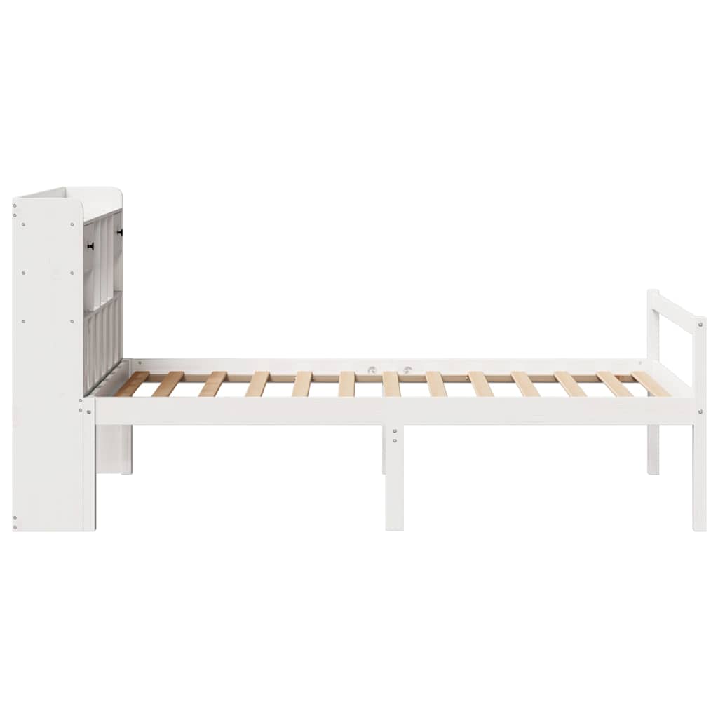 Letto Libreria senza Materasso Bianca 90x200 cm Legno di Pino