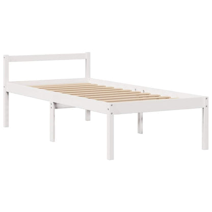 Letto Libreria senza Materasso Bianca 90x200 cm Legno di Pino