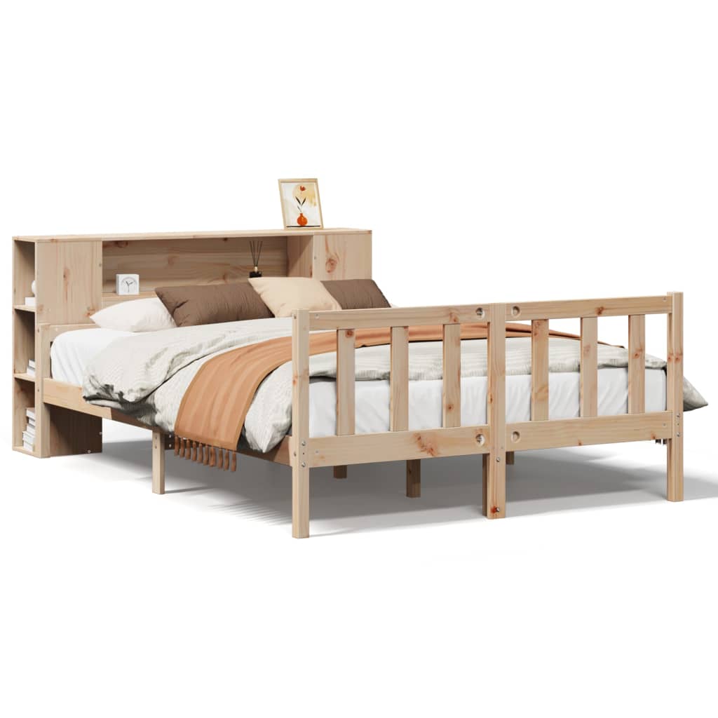 Letto Libreria senza Materasso 120x190cm Legno Massello di Pino - homemem39