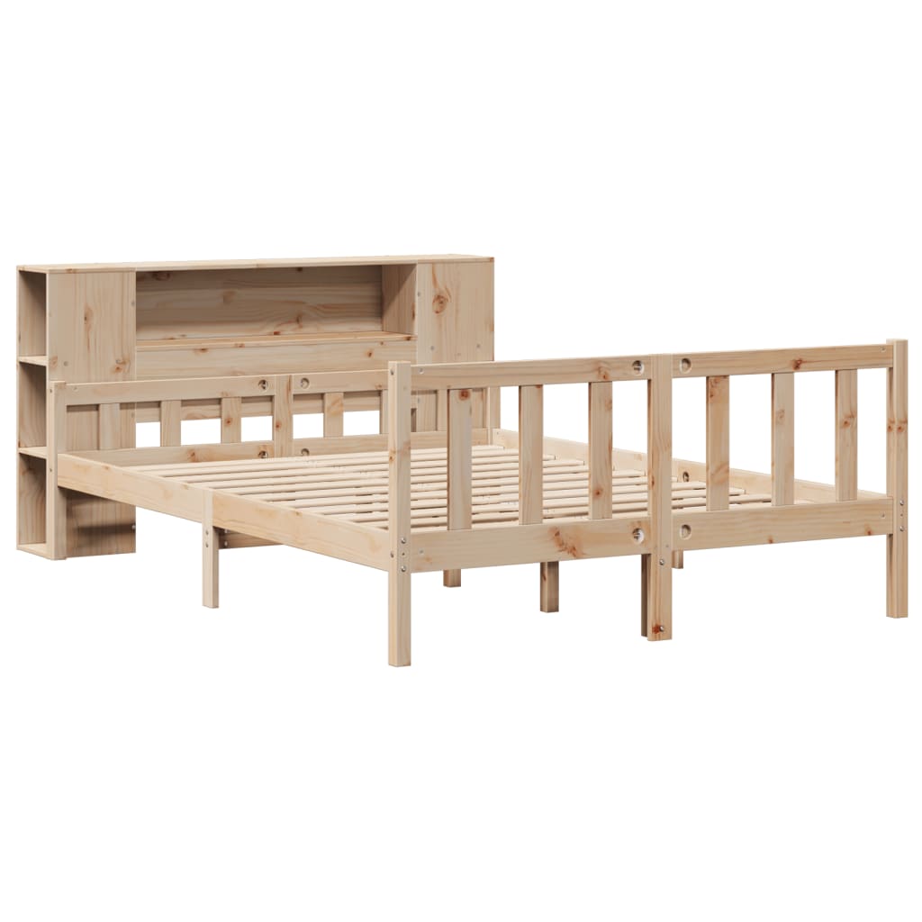 Letto Libreria senza Materasso 120x190cm Legno Massello di Pino - homemem39