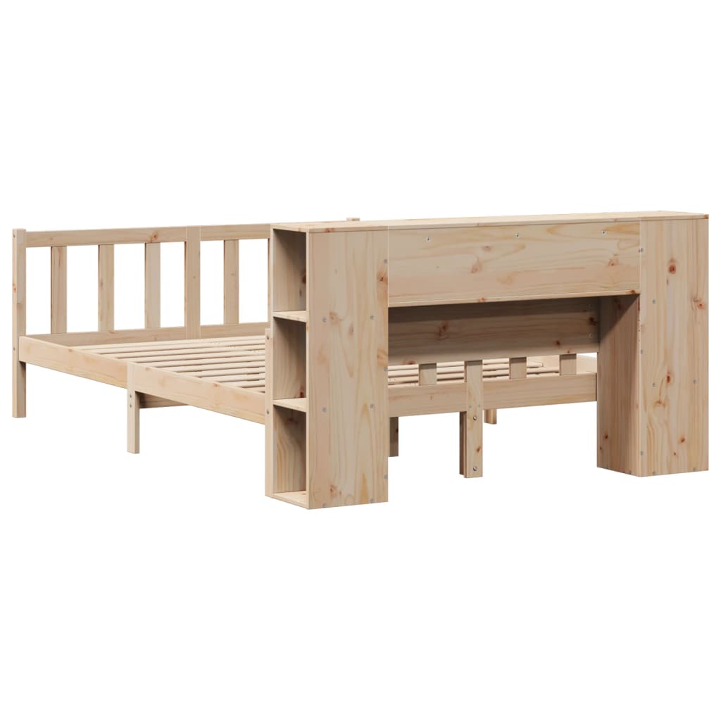 Letto Libreria senza Materasso 120x190cm Legno Massello di Pino - homemem39