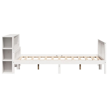 Letto Libreria senza Materasso Bianco 150x200 cm Legno di Pino