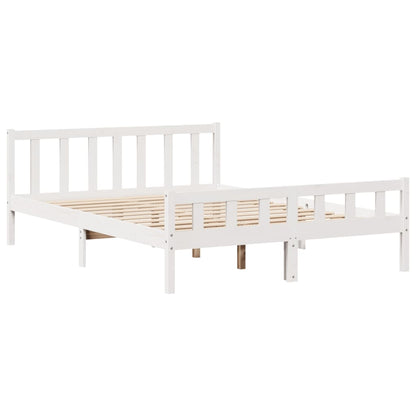 Letto Libreria senza Materasso Bianco 150x200 cm Legno di Pino