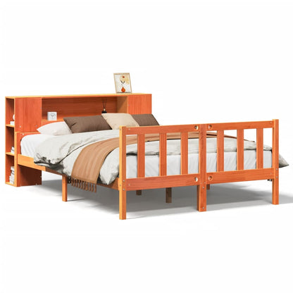 Letto Libreria senza Materasso Marrone Cera 150x200 cm Legno