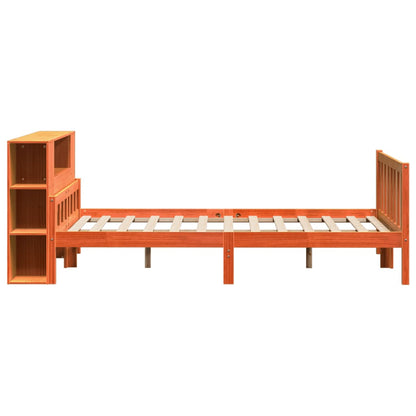 Letto Libreria senza Materasso Marrone Cera 150x200 cm Legno