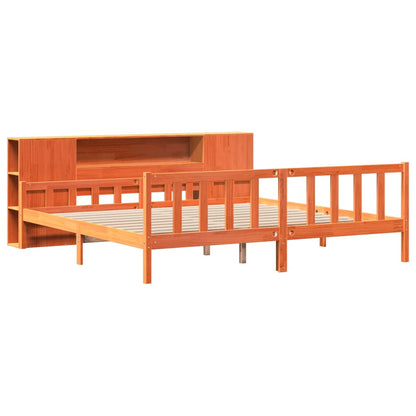 Letto Libreria senza Materasso Marrone Cera 180x200 cm Legno