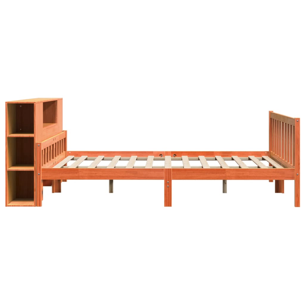 Letto Libreria senza Materasso Marrone Cera 180x200 cm Legno