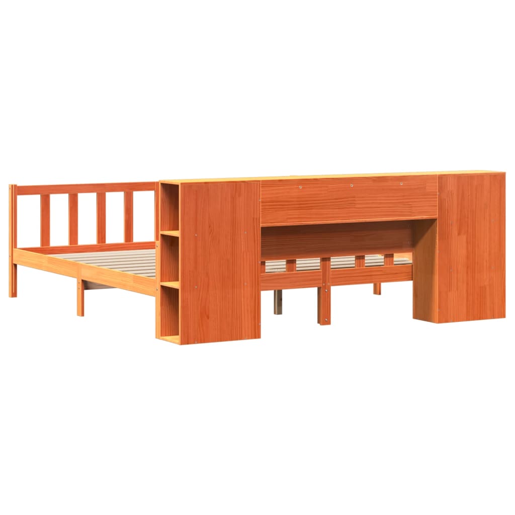 Letto Libreria senza Materasso Marrone Cera 180x200 cm Legno