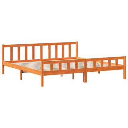 Letto Libreria senza Materasso Marrone Cera 180x200 cm Legno