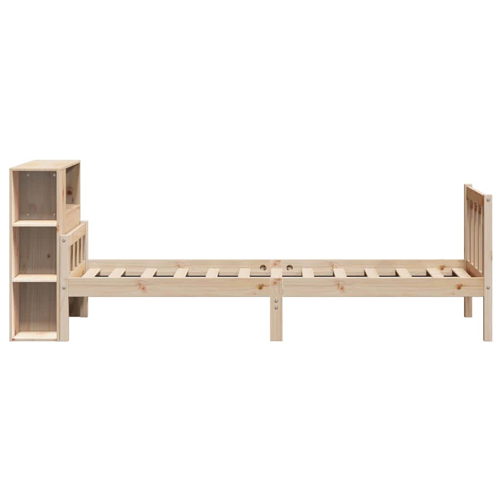Letto Libreria senza Materasso 90x190 cm Legno Massello Pino