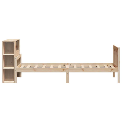 Letto Libreria senza Materasso 90x190 cm Legno Massello Pino