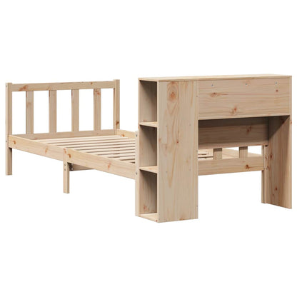 Letto Libreria senza Materasso 90x190 cm Legno Massello Pino