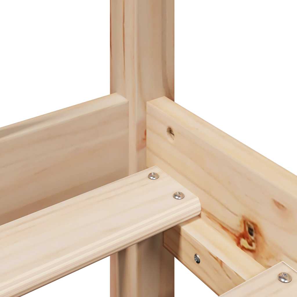 Letto Libreria senza Materasso 90x190 cm Legno Massello Pino