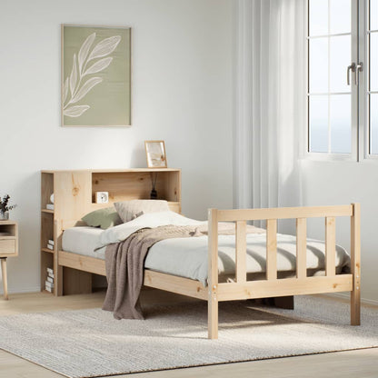 Letto Libreria senza Materasso 90x190 cm Legno Massello Pino