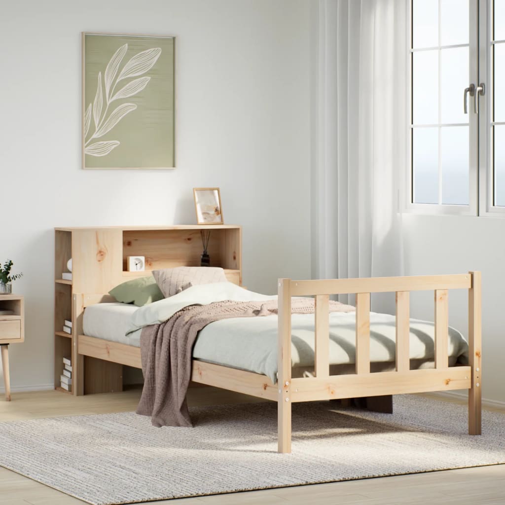 Letto Libreria senza Materasso 100x200 cm in Legno di Pino