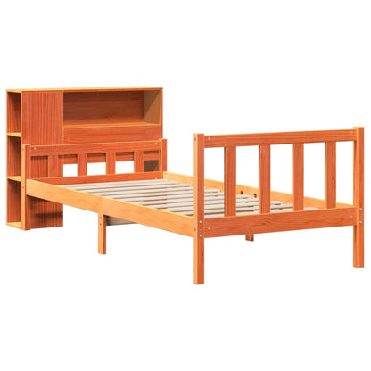 Letto Libreria senza Materasso Marrone Cera 75x190 cm Legno