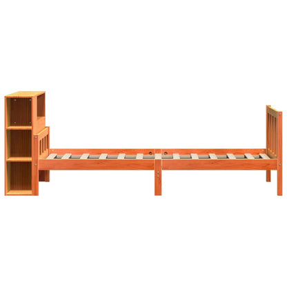 Letto Libreria senza Materasso Marrone Cera 75x190 cm Legno