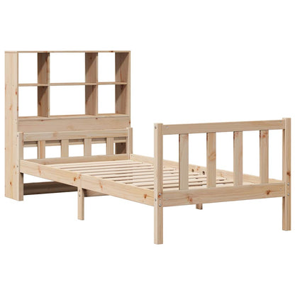 Letto Libreria senza Materasso 90x190 cm Legno Massello Pino