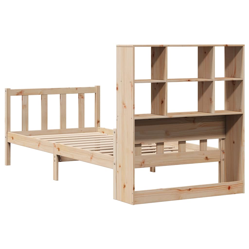 Letto Libreria senza Materasso 90x190 cm Legno Massello Pino