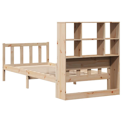 Letto Libreria senza Materasso 90x190 cm Legno Massello Pino
